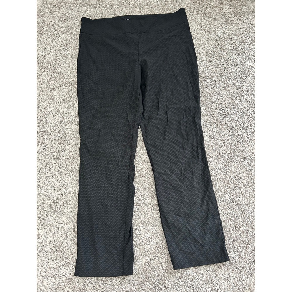 Hilary Radley Black Geometric Pattern Stretch Dress Pants Women Size 16